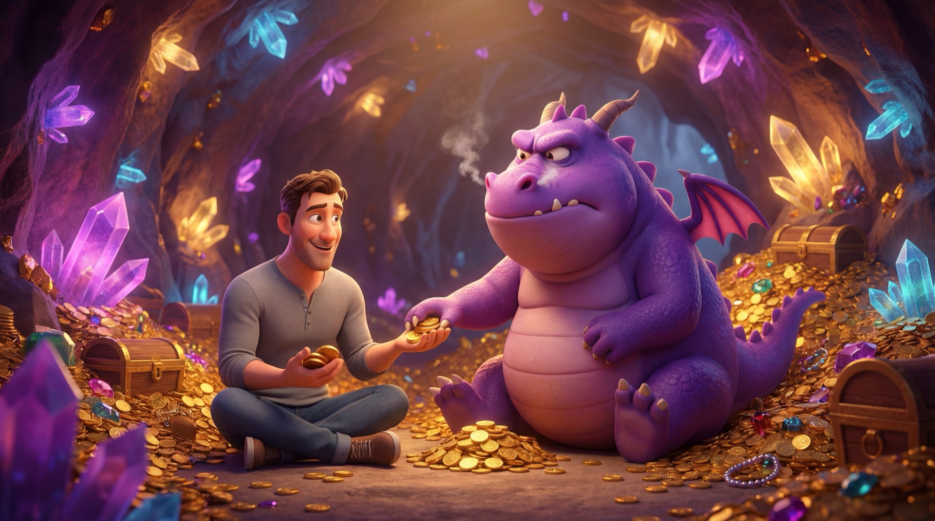 Daddy befriending the Grumpy Dragon